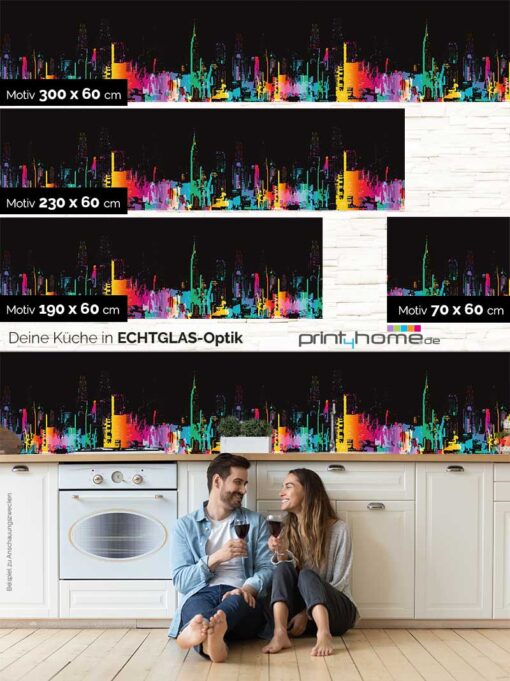 Küchenrückwand "Bunte Stadt" – Bild 5
