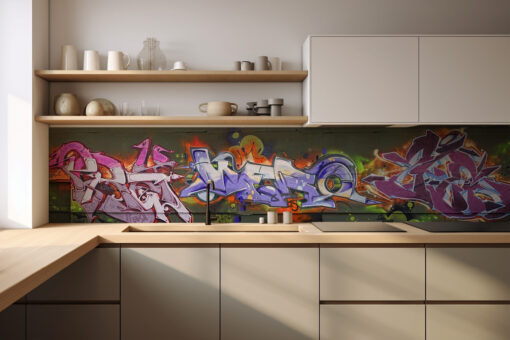 Küchenrückwand "Graffiti On Green"