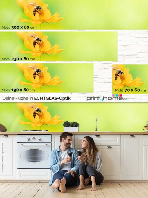 Küchenrückwand "Biene auf Blume" – Bild 5