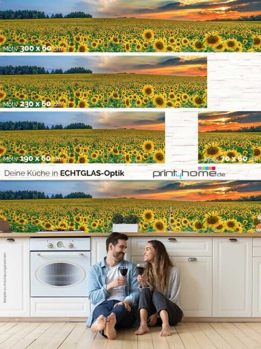 Küchenrückwand "Sonnenblumenwiese" – Bild 5