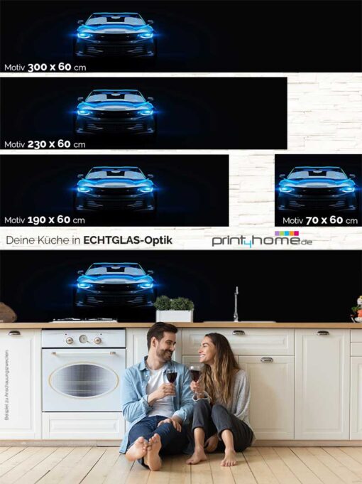 Küchenrückwand "Blue Light Car" – Bild 5
