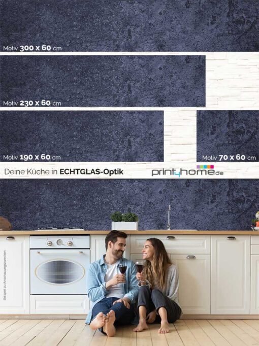 Küchenrückwand "Mauerputz blau" – Bild 5