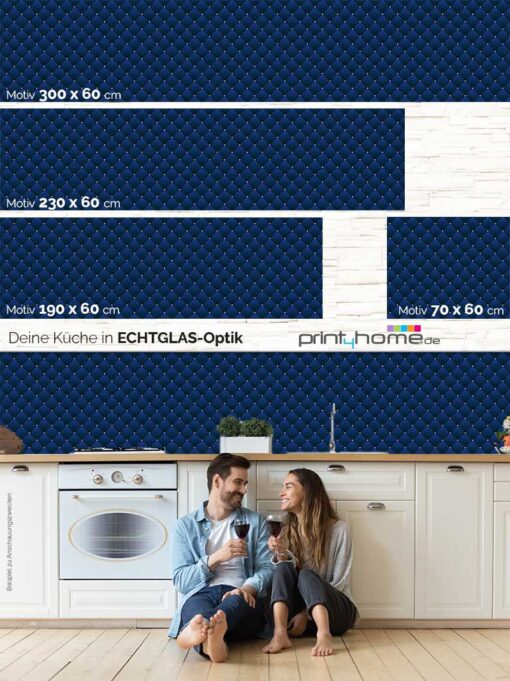 Küchenrückwand "Polster blau" – Bild 5