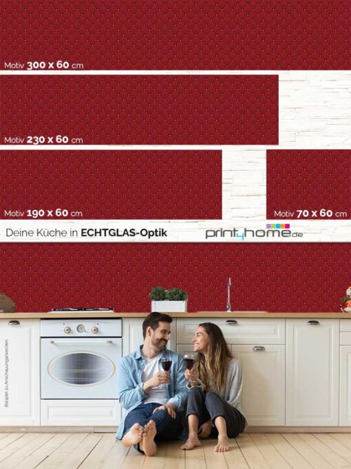 Küchenrückwand "Polster rot" – Bild 5