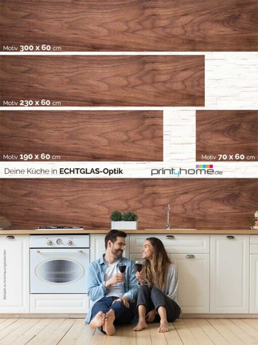 Küchenrückwand "Holzplatte rötlich" – Bild 5