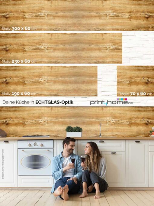 Küchenrückwand "Holzplatte Eiche" – Bild 5