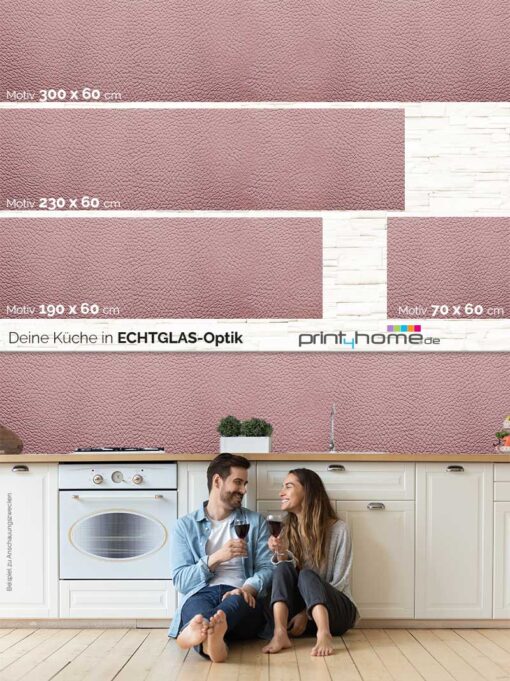 Küchenrückwand "Genarbtes Leder rotbeige" – Bild 5