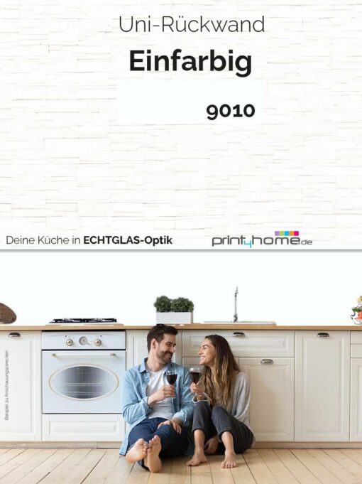 print4home®-Küchenrückwand Bunt 9010 Reinweiß – Bild 4