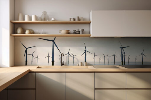 Küchenrückwand "Windräder Offshore"