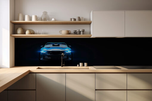 Küchenrückwand "Blue Light Car"