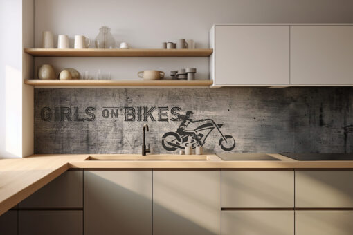 Küchenrückwand "Girls On Bikes"