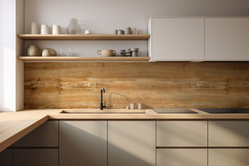 Küchenrückwand "Holzplatte Eiche"