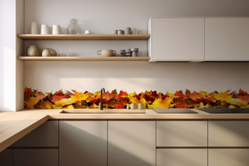 Motiv "Herbstlaub auf Weiß"