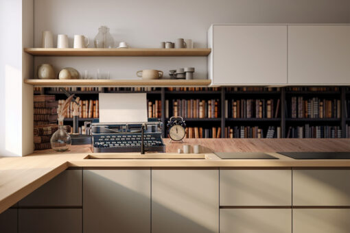 Motiv "Schreibmaschine vor Büchern"