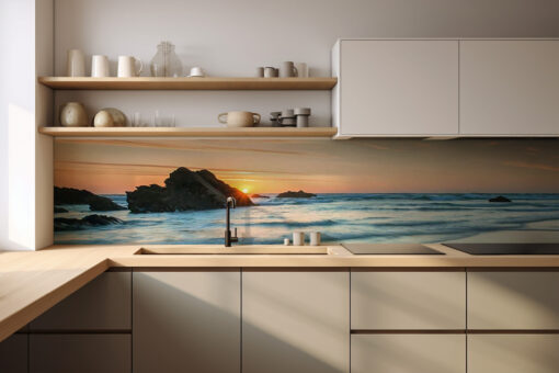 Küchenrückwand "Strand im Sonnenuntergang"
