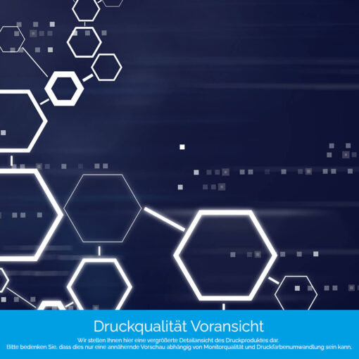 Motiv "Weiße Sechsecke auf blau" – Bild 4