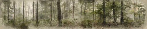 Küchenrückwand "Gemalter Wald" – Bild 2